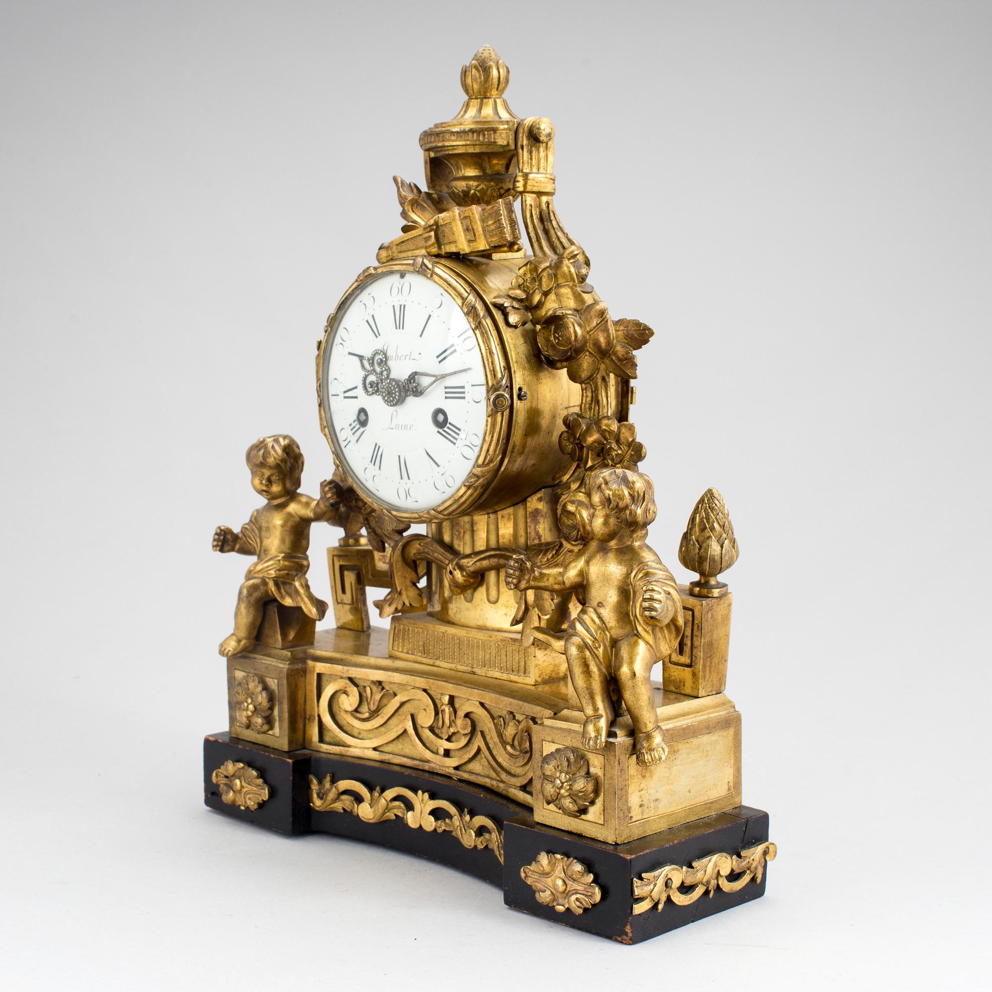 BORDSPENDYL, brons, Imbert Laine, Louis XVI, Frankrike, 1700-talets slut.