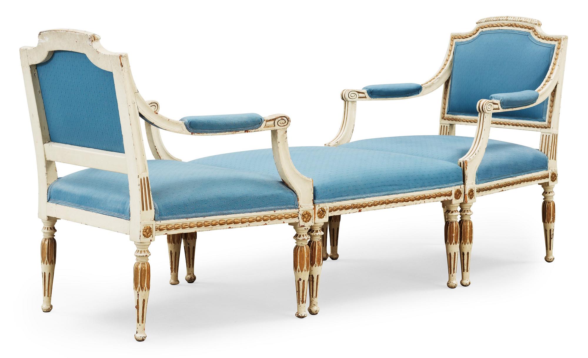 A late Gustavian circa 1800 duchesse brisée.