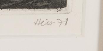 Outi Heiskanen, etching, signed and dated -78, marked TV. 3.
