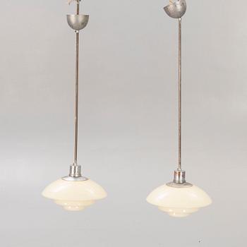 A pair of Böhlmarks ceiling lights, a pair, 1930s.