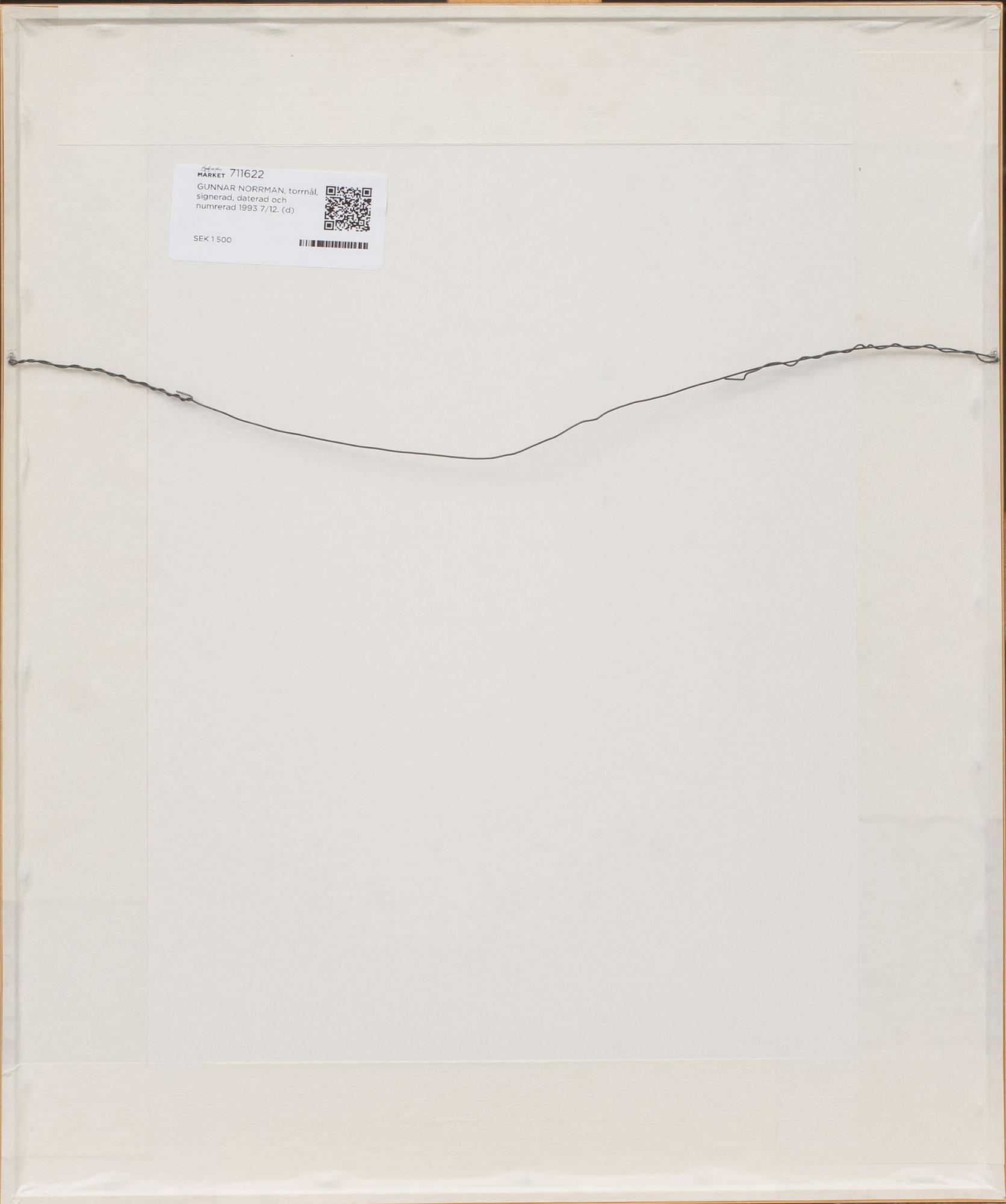 GUNNAR NORRMAN, torrnål, signerad, daterad och numrerad 1993 7/12.