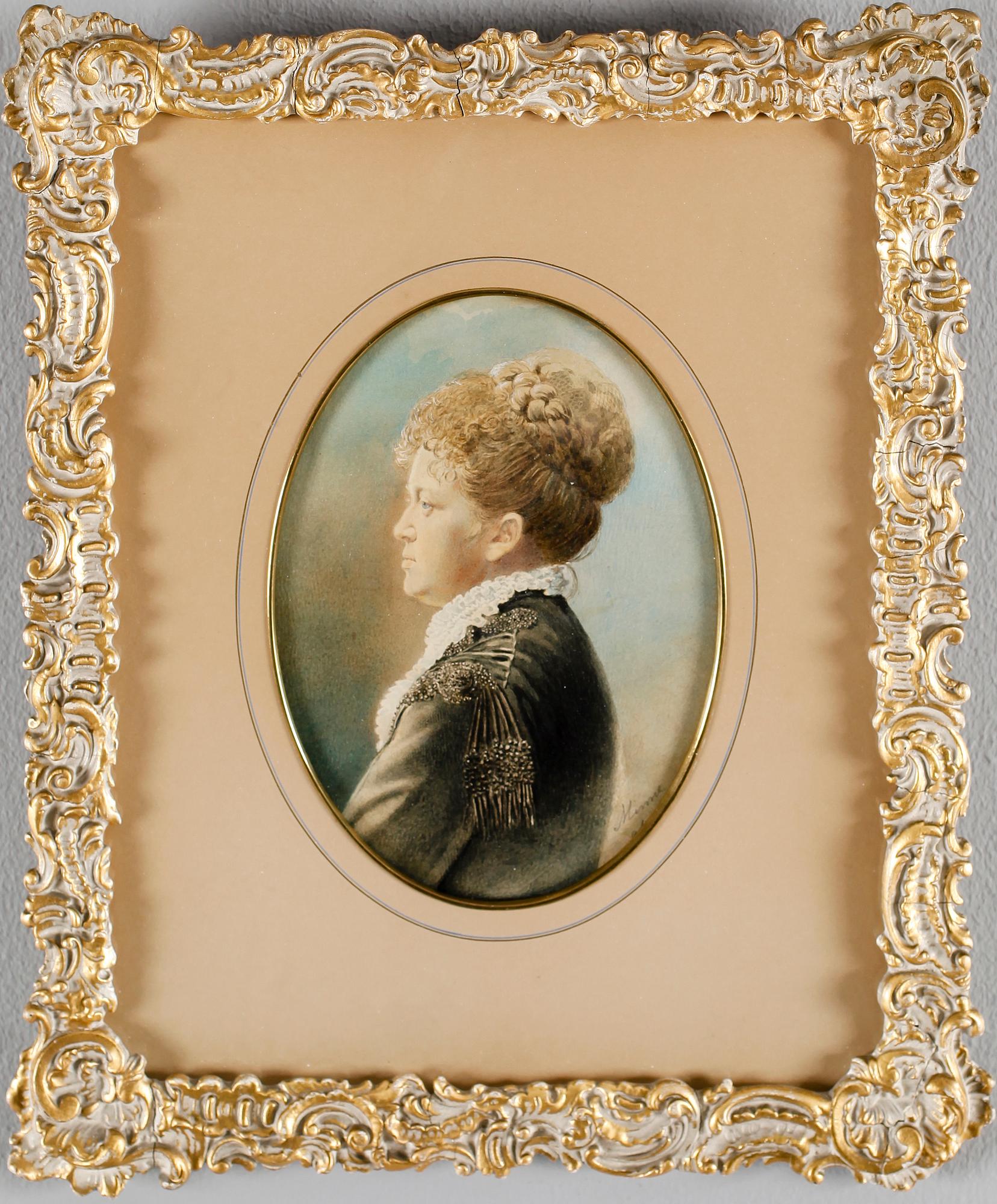 PG FERNLUND, tillskriven, akvarell, under passpartout "Minne af Gustaf Fernlund till lilla Carin".