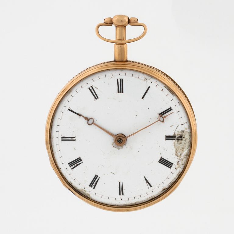 POCKET WATCH, case marked "FLB", inner case marked "Breguet à Paris", 53 mm.