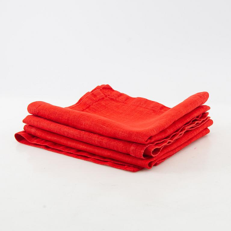 Firma Svenskt Tenn, Svenskt Tenn, waist apron, runner and 4 pcs of coasters, "Catleya Lin" and "Lin Korall".