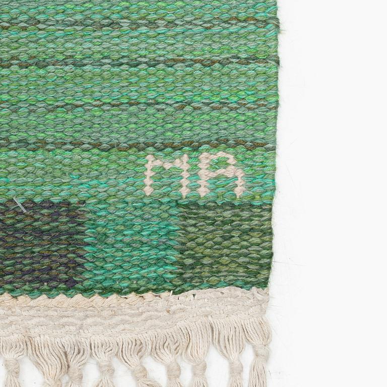 Marianne Richter, a carpet, 'Fasad, grön II', flat weave, ca 276 x 187 cm, signed AB MMF MR.