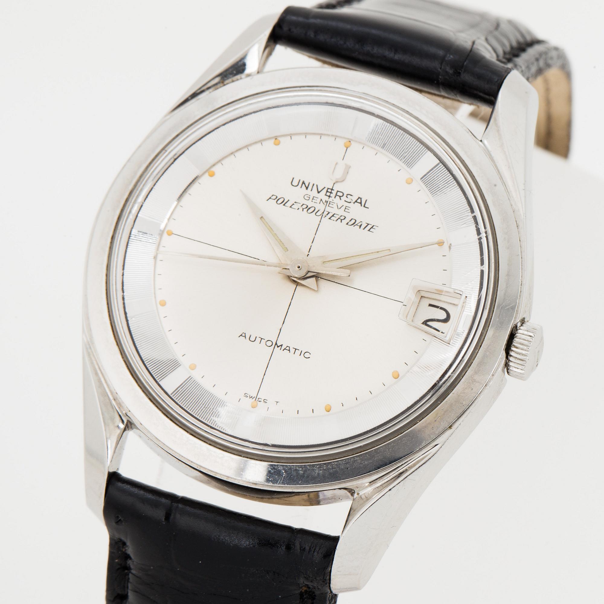UNIVERSAL, Genève, Polerouter date, armbandsur, 35.5 mm.