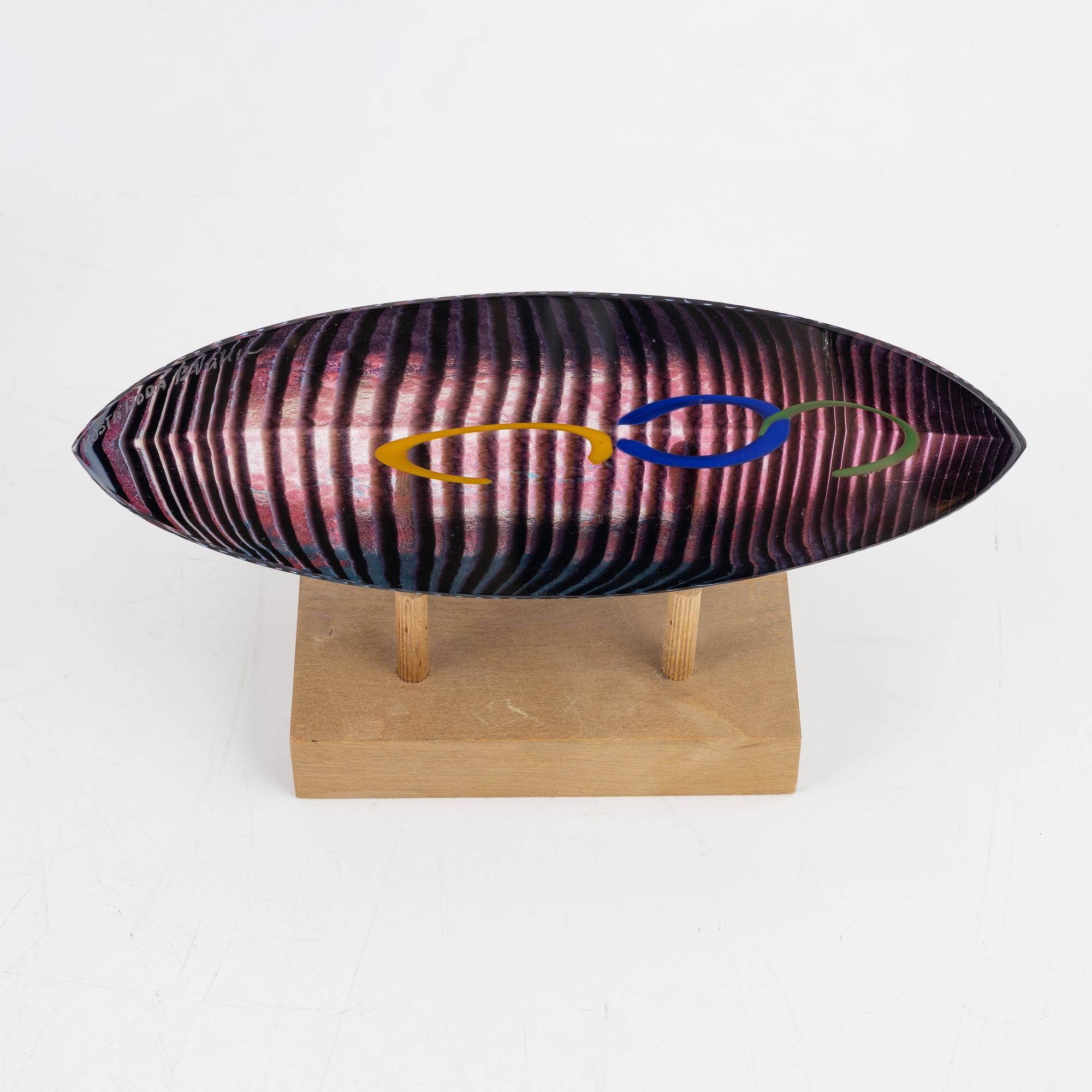Bertil Vallien, a group of three glass sculptures, Kosta Boda.