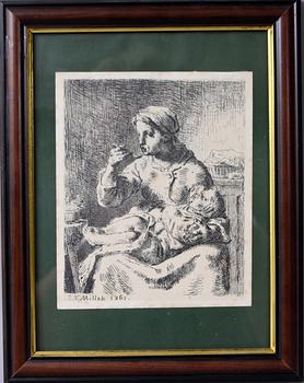 JEAN-FRANCOIS MILLET, efter, grafiskt blad.