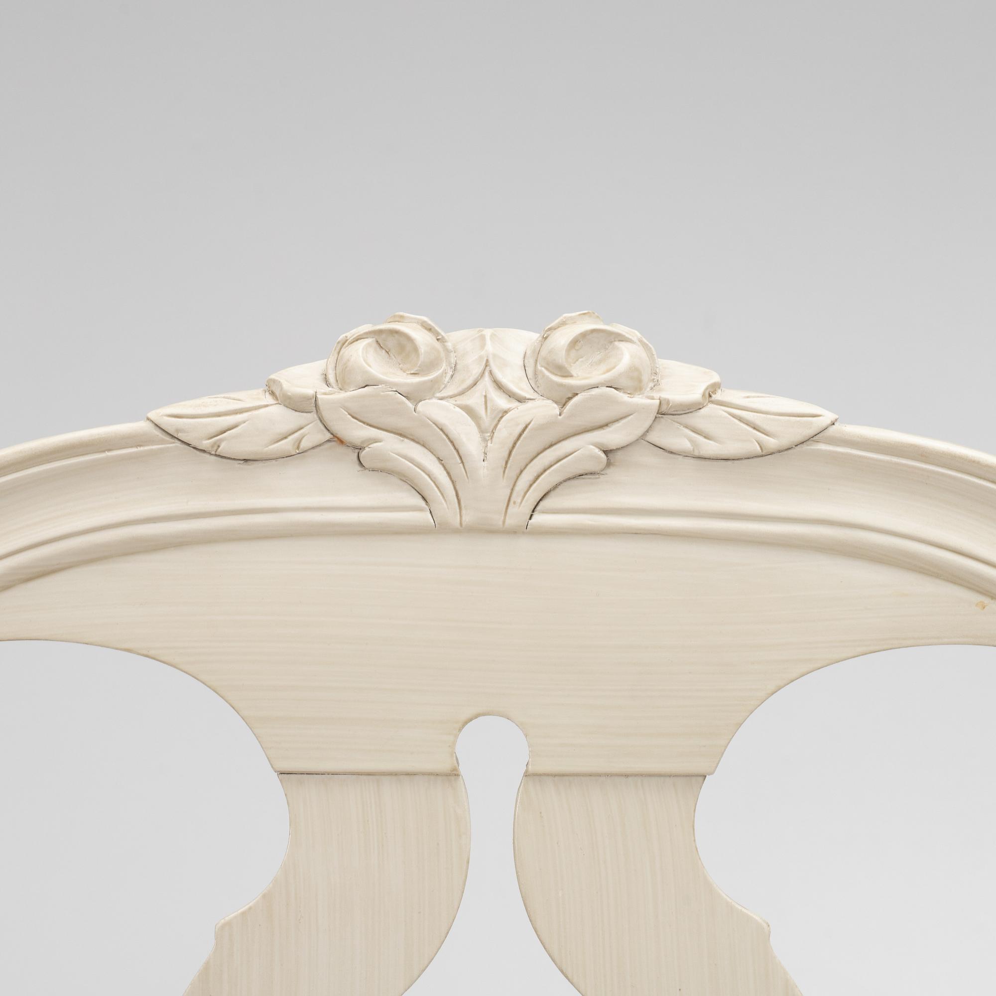 Dining table, 2 armchairs, 6 chairs, Gustavian style, "Old Sweden", Åmells furniture, late 20th century.