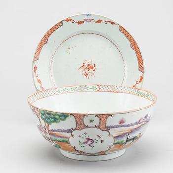 CHINESE PLATE AND BOWL QING (18TH CENTURY).