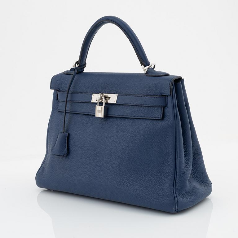 Hermès, a Navy blue Clemence 'Kelly 32', 2006.