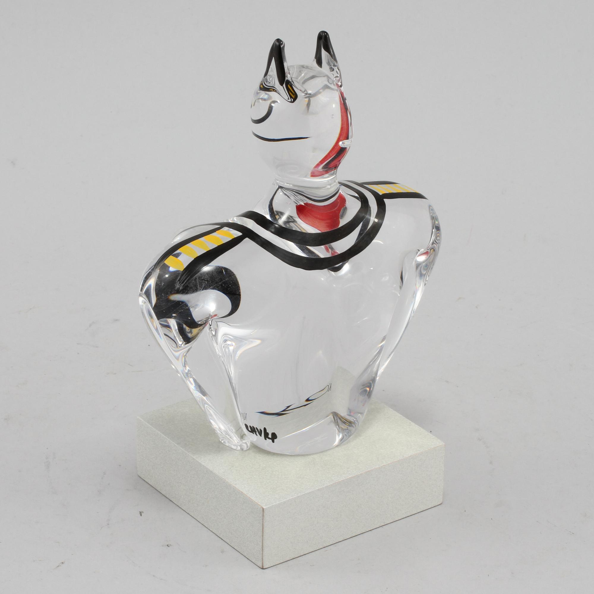 SKULPTUR, glas, Ulrica Hydman Vallien, signerad.