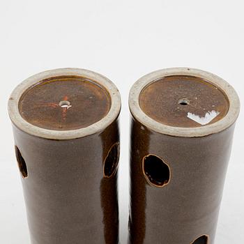 A pair of Chinese porcelain hat stands, 20th century.