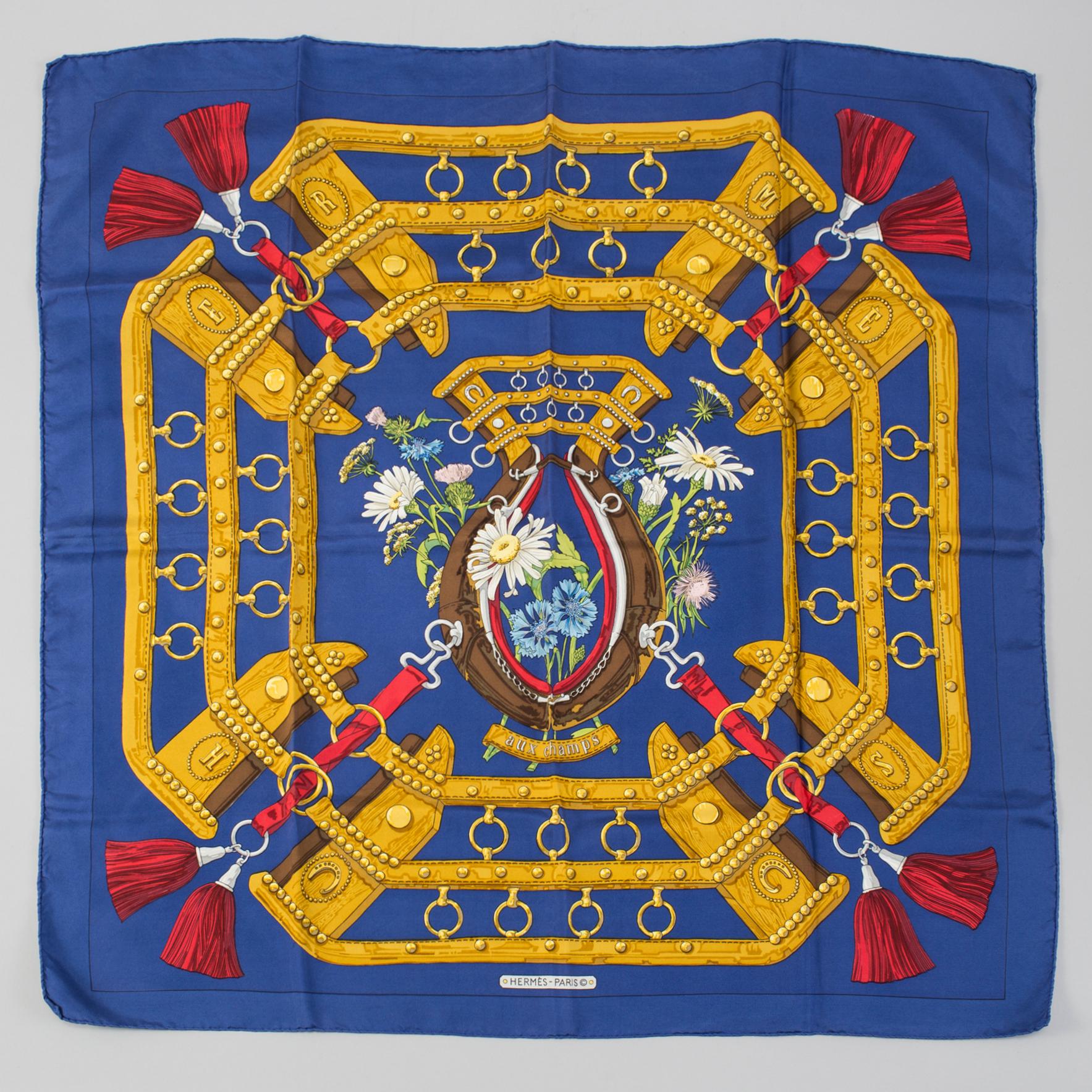 HERMÈS, scarf, "Aux Champs".