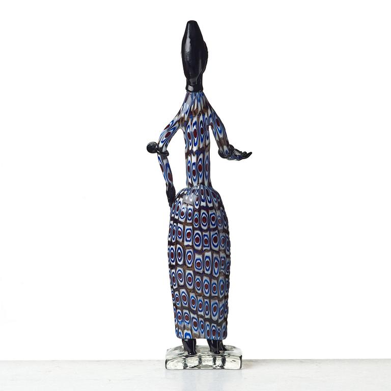 Fulvio Bianconi, figur "African woman", modell 4922, Venini, Murano, Italien 1950-tal.