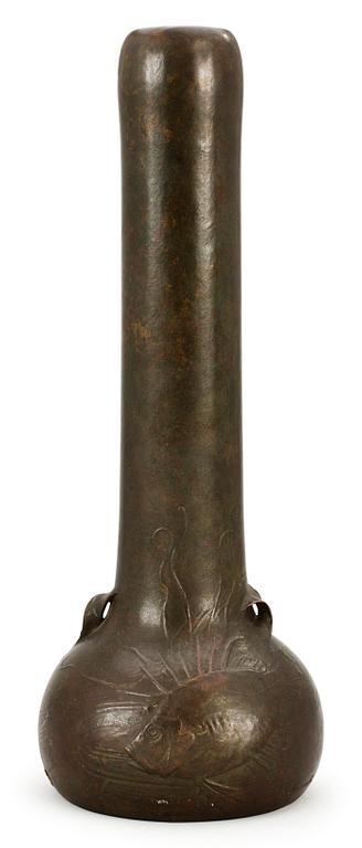 A Hugo Elmqvist bronze art nouveau vase, Stockholm.
