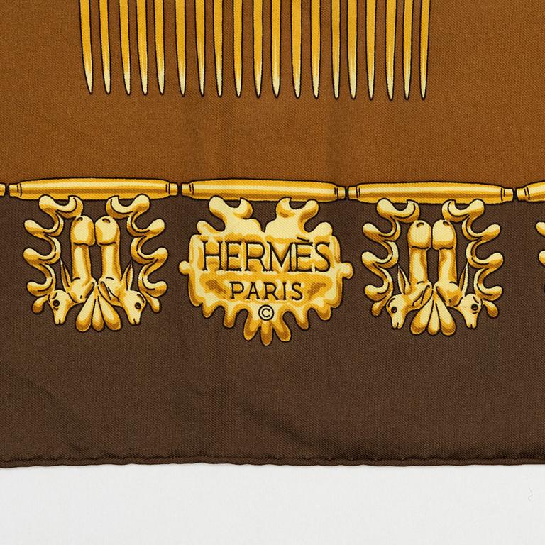 Hermès, two twill silk scarves.