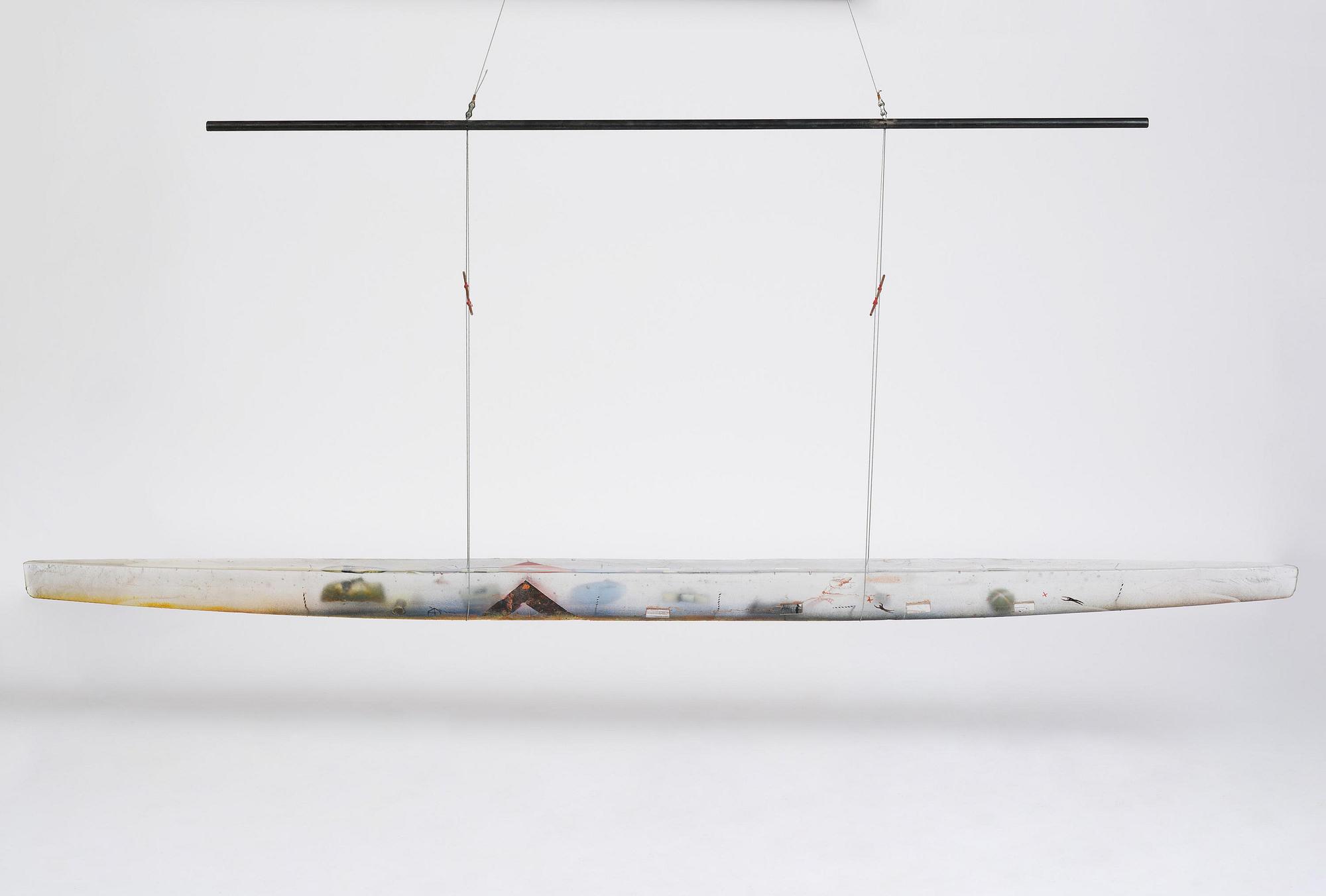 Bertil Vallien, a monumental sand cast glass sculpture of a boat, Kosta Boda, Sweden, 21st century.
