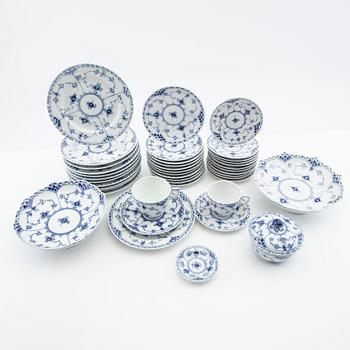 Royal Copenhagen, tea and coffee service, 40 pieces, porcelain, "Blue Fluted", Denmark.
