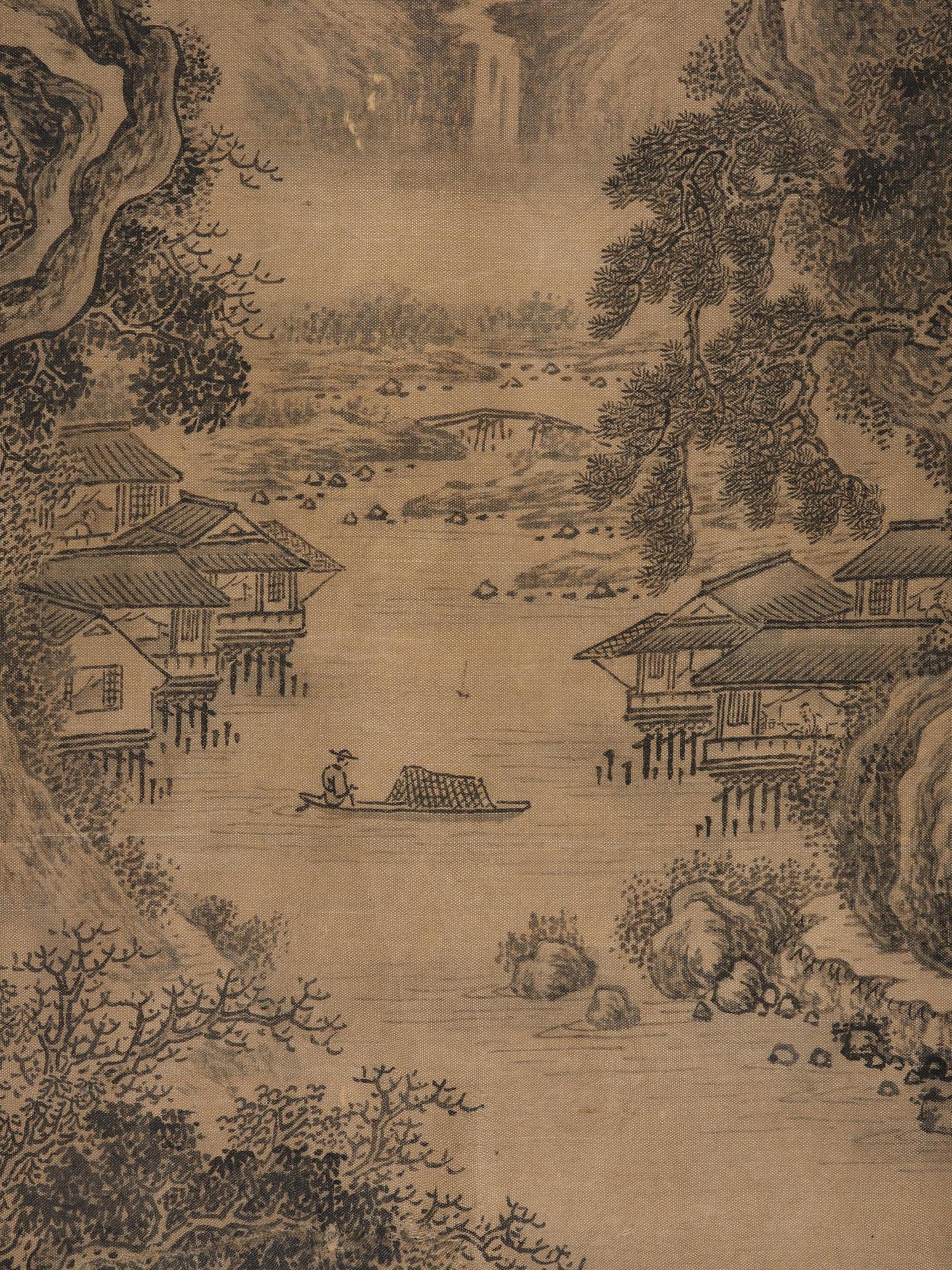 A Chinese scroll painting, attributed to Liu Du (17th century).