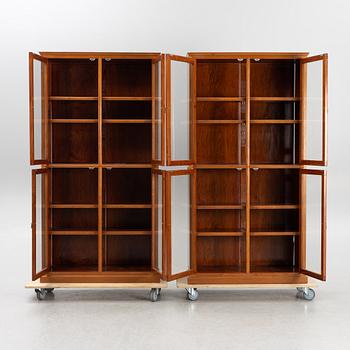 Bookcases, a pair, crafted by cabinetmakers in Hong Kong.