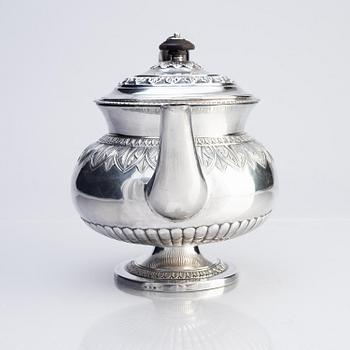 Jonas Lindberg, silver, tekanna, Stockholm 1823.