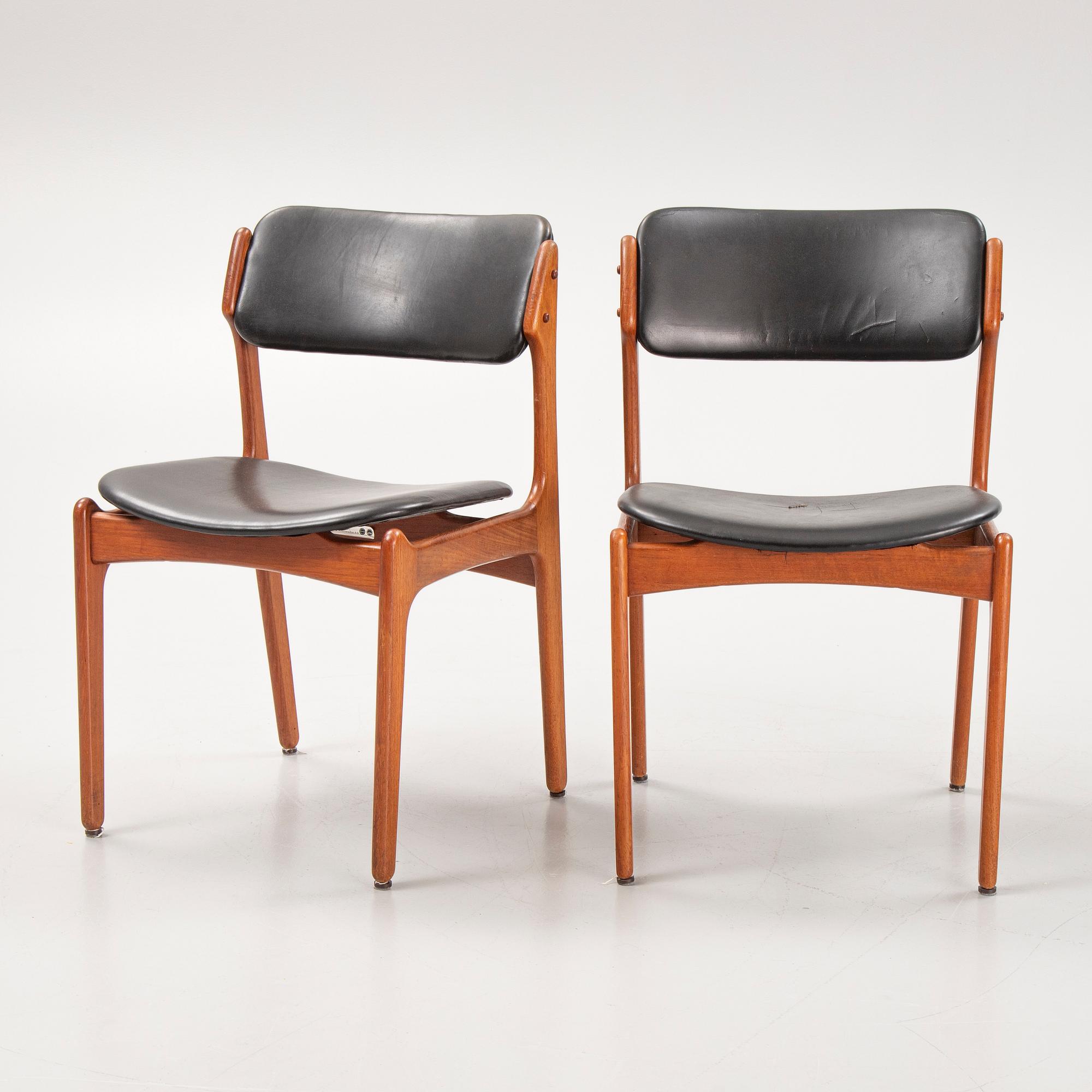 Erik Buch, four model 49 teak chairs, Odense möbelsnickeri, Denmark, 1950's/60's.