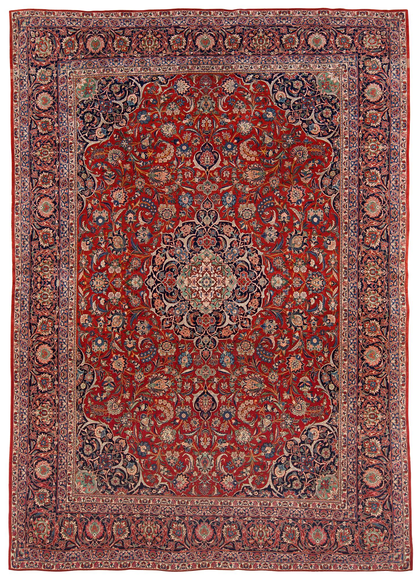 SEMI-ANTIQUE KASHAN. 441,5 x 315,5 cm.