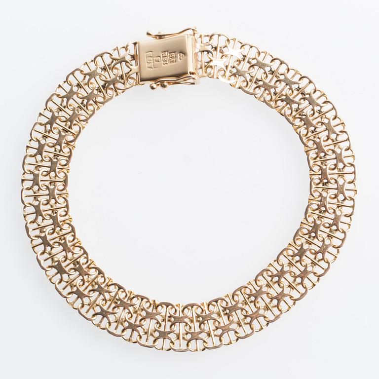 ARMBAND, 18K guld, x-länk.