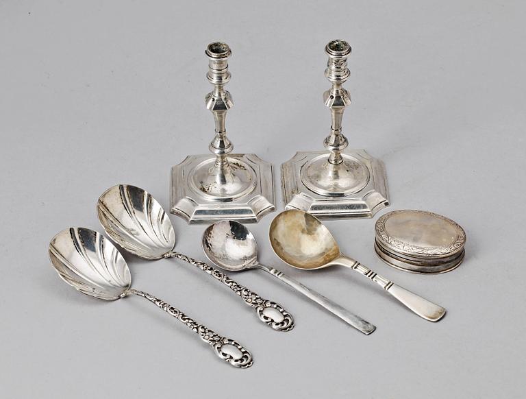 PARTI SILVER, 7 delar, bla Tiffany & Co. 1900-talets första hälft.  Vikt ca 325g.