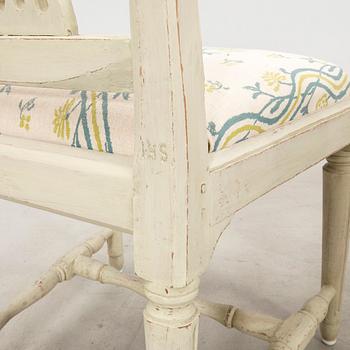 Chairs 7 pcs Gustavian Stockholm works signed Johan Hammarström (master in Stockholm 1794-1812).