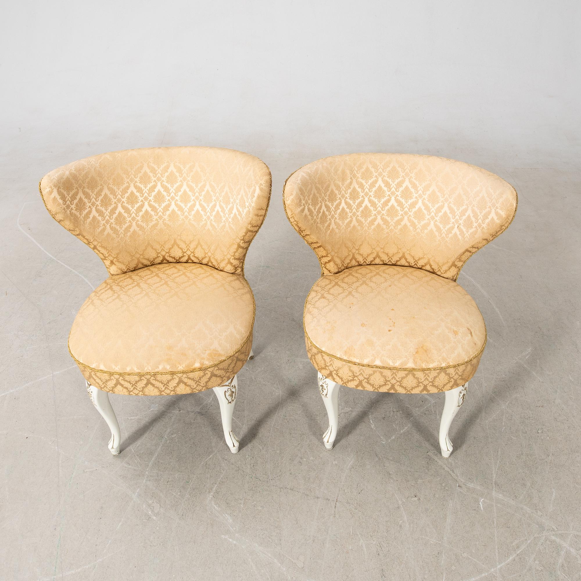 Armchairs, a pair, 1940s/50s.