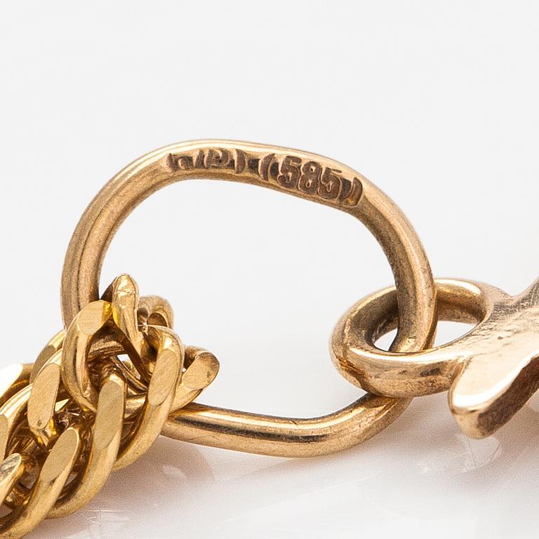 A 14K gold necklace.