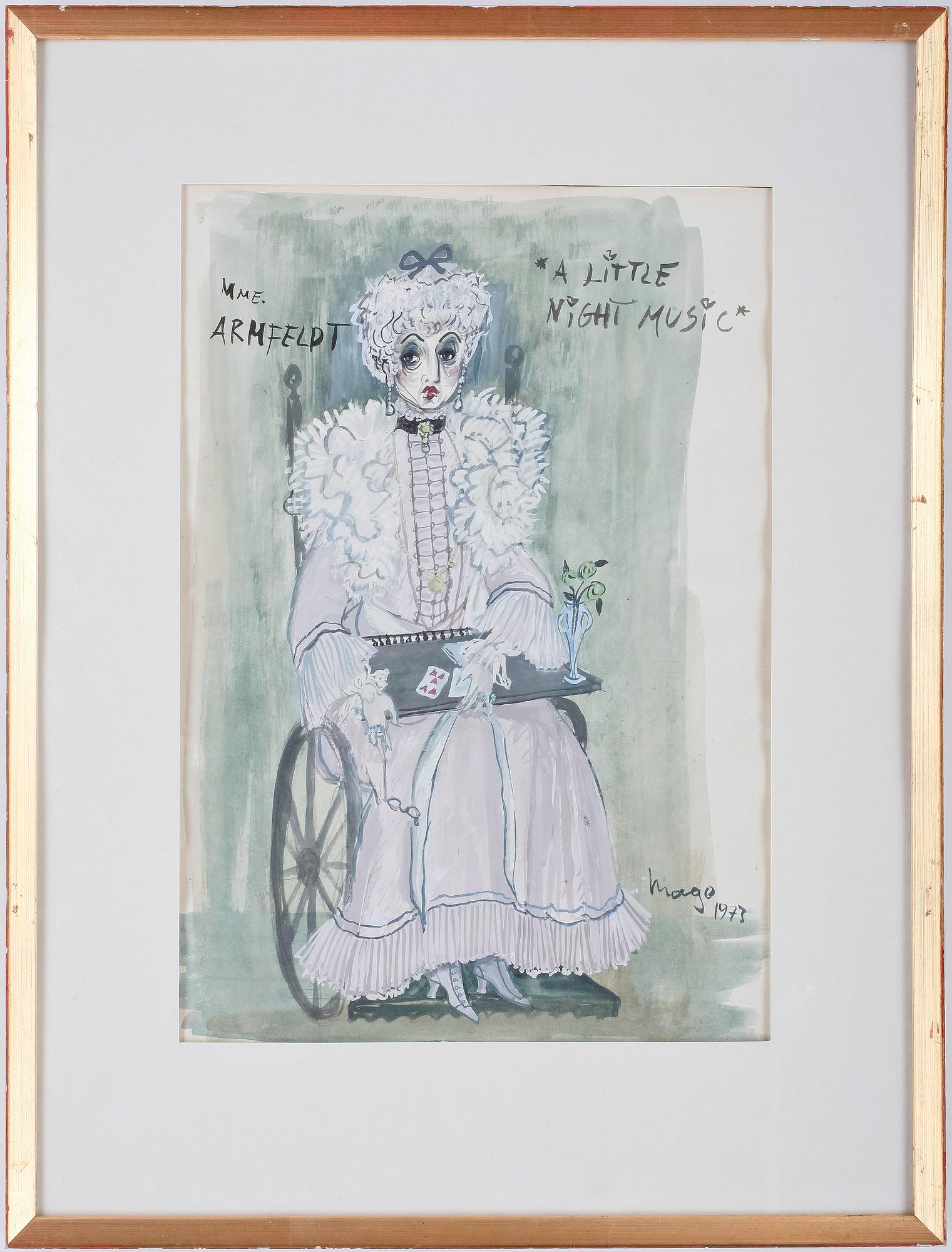 MAX GOLDSTEIN, kostymteckningar, 9 st, flertalet sign o dat 1980.