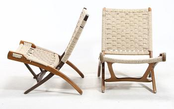 FÄLLSTOLAR, ett par, kopia efter Hans Wegners "Folding Chair", 1960-tal.