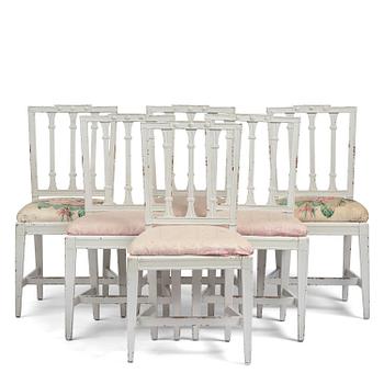 101. A set of six late Gustavian chairs by E. Öhrmark (master in Stockholm 1777-1813).