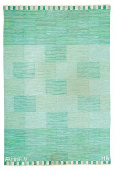 651. CARPET. "Muren, grön, kall". Flat weave. 245,5 x 163 cm. Signed AB MMF V MR.