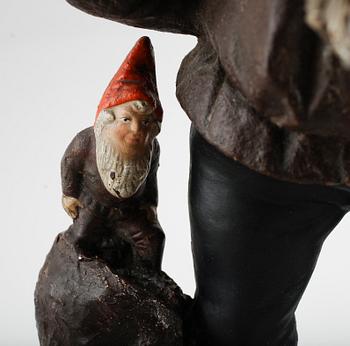 FIGUR, terracotta, sent 1800-tal.