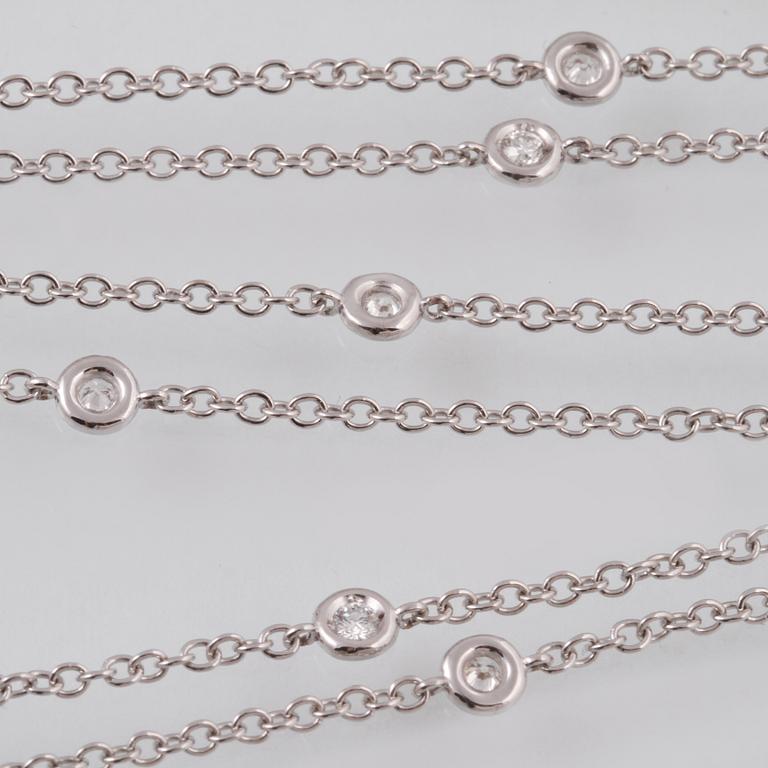 COLLIER, 18K vitguld med 15 briljantslipade diamanter ca 0.42 ct, Milano, Italien. Vikt 4,9 gram.