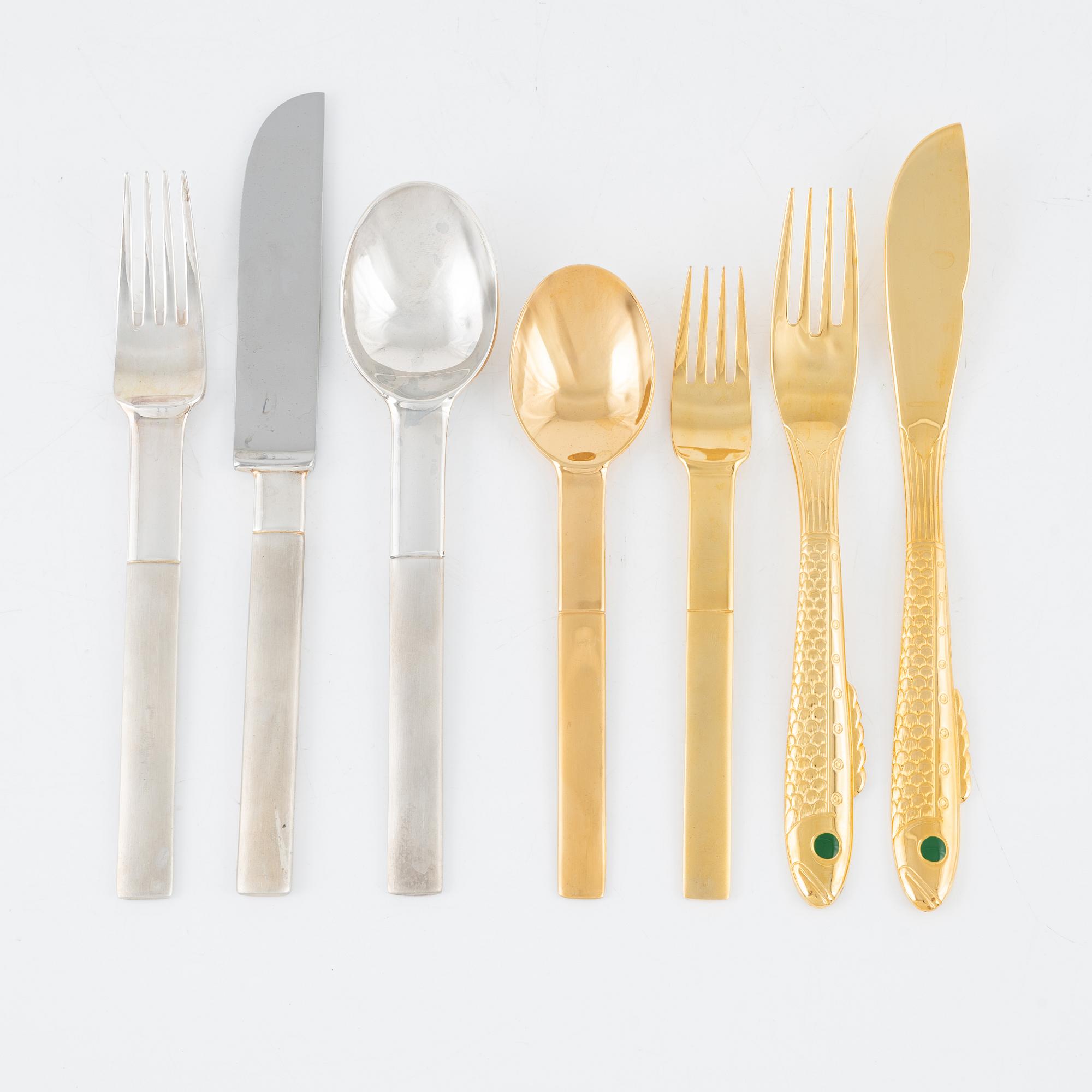 Gunnar Cyrén, bestickuppsättning, 28 delar, "Nobel", Gense.