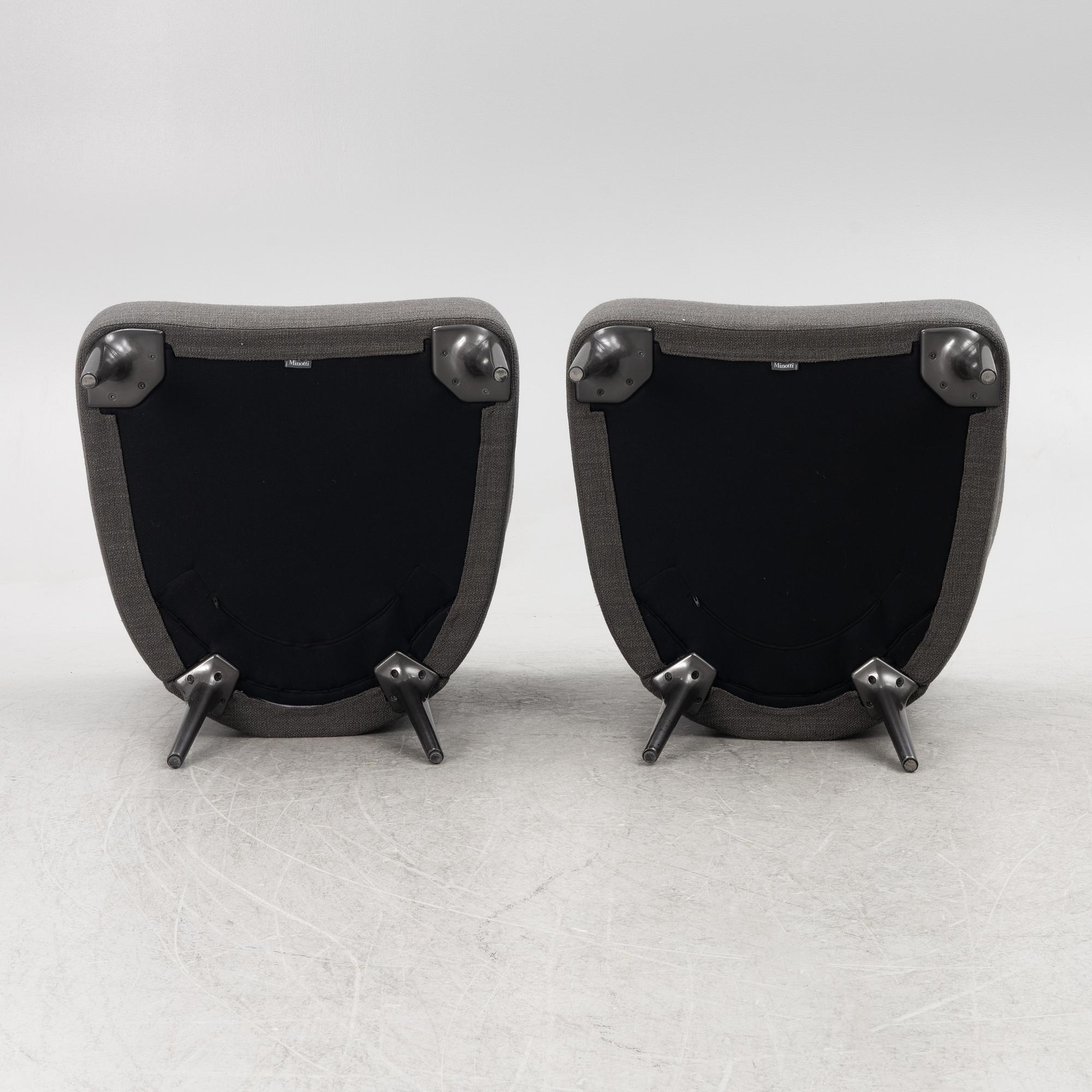 Rodolfo Dordoni, a pair of "Aston" armchairs, Minotti, Italiy.