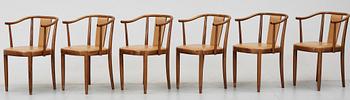 KARMSTOLAR, 6st, "Opera", Peter Celsing, Gemla. Formgivna omkring 1955-61.