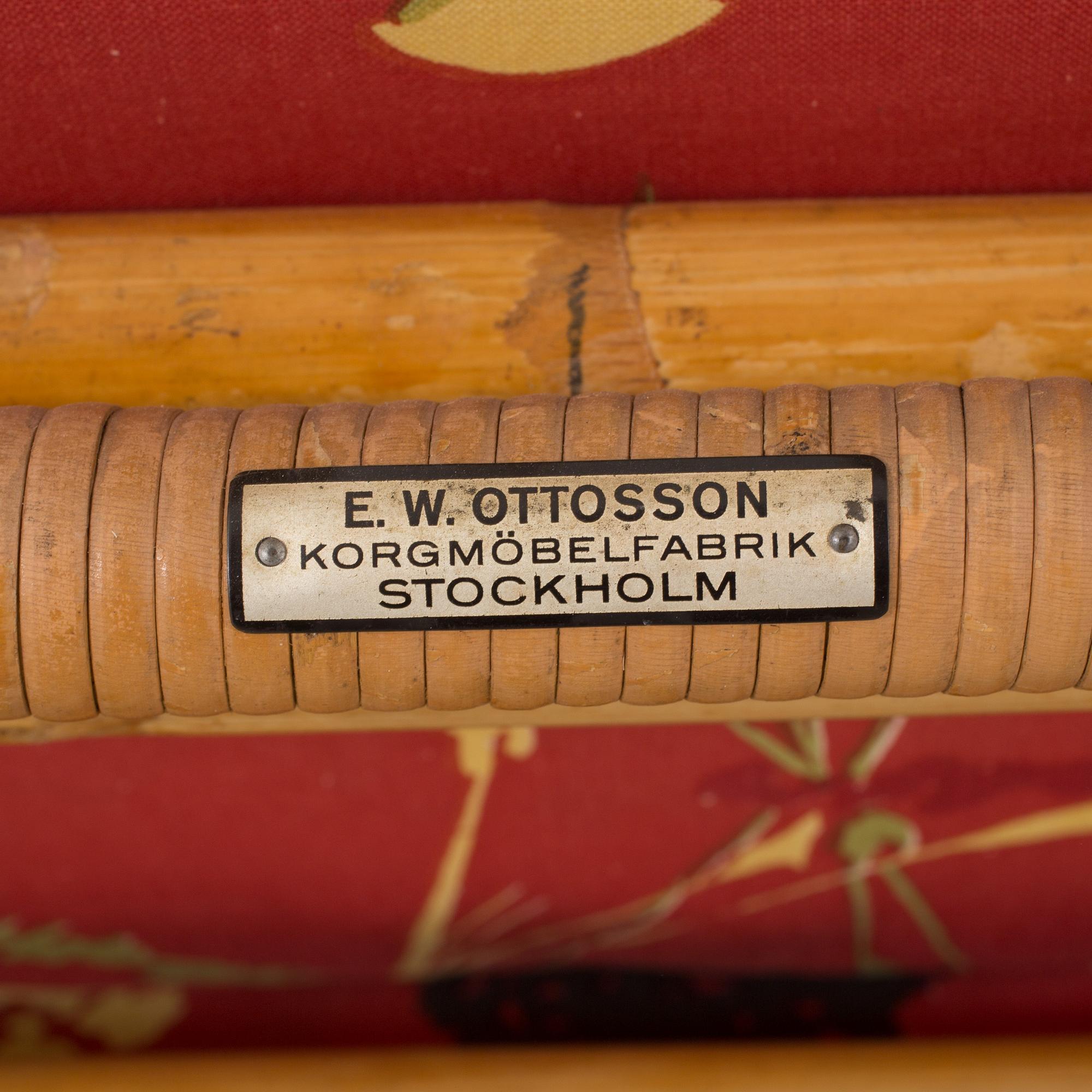 A bambu furniture suite from E.W. Ottosson korgmöbelfabrik, Stockholm, 1940's.