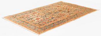 Matta, old Teheran part silk, ca 216 x 136 cm.