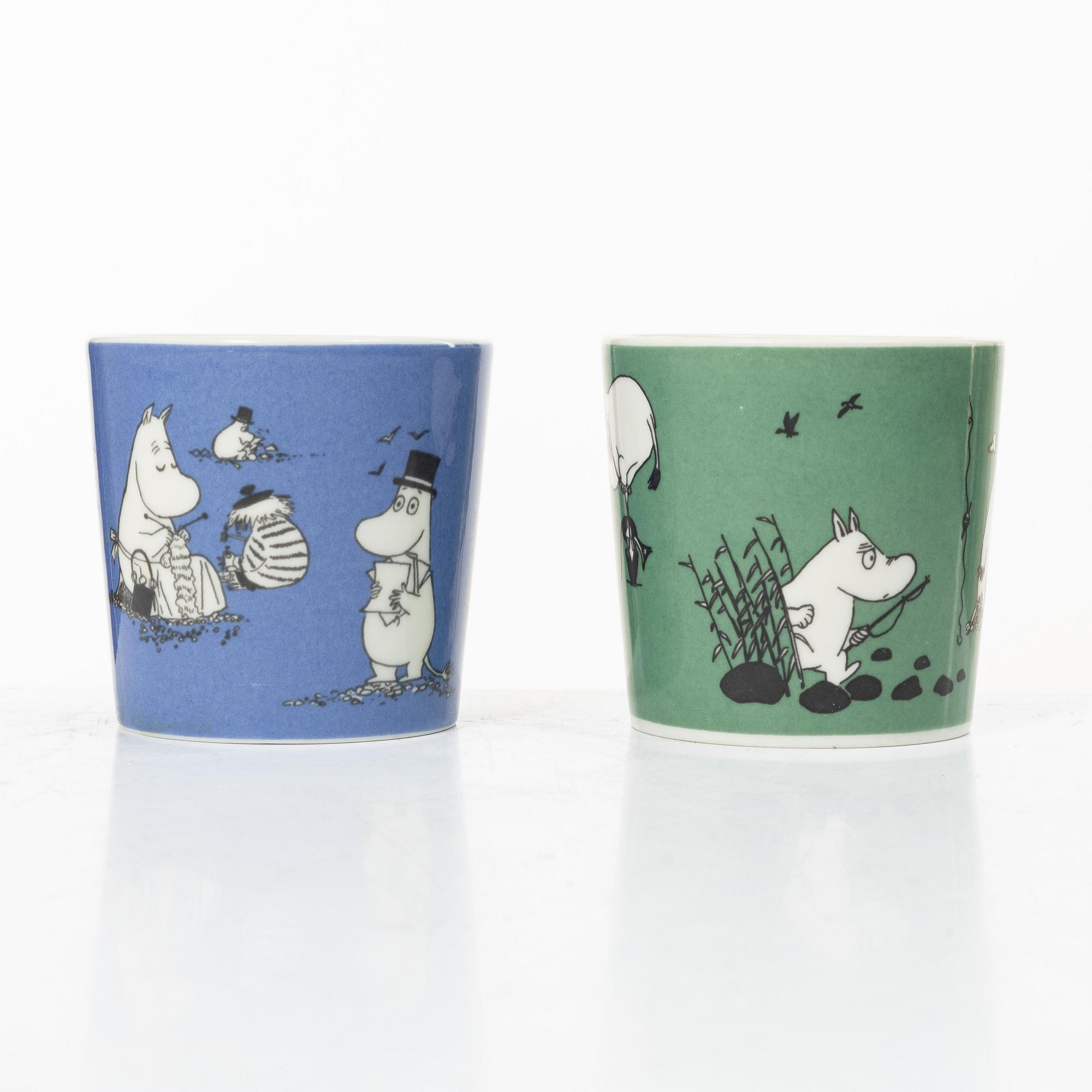 Arabia, two Moomin mugs, Finland, 1990-99.