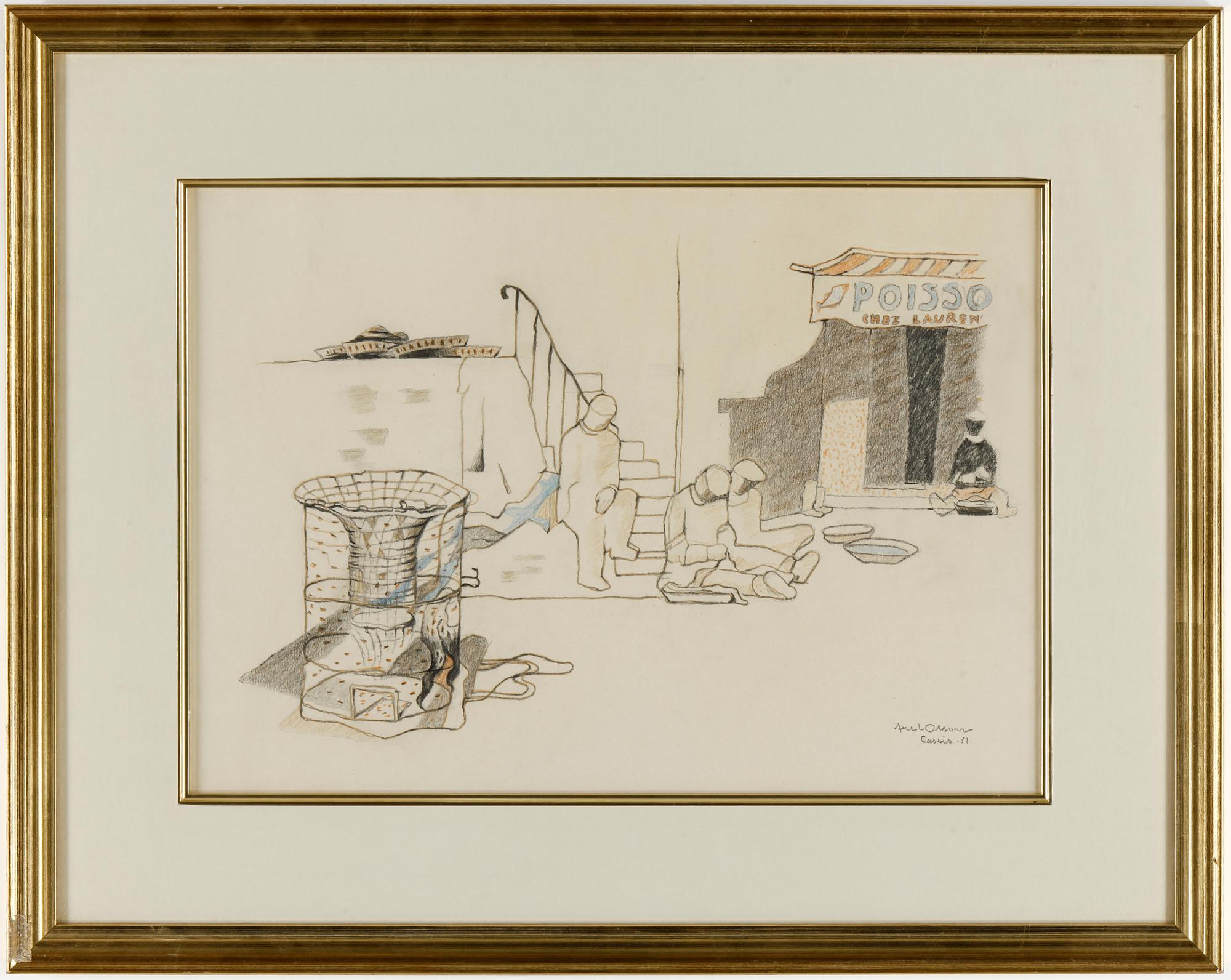 AXEL OLSON, blandteknik, signerad och daterad -51.