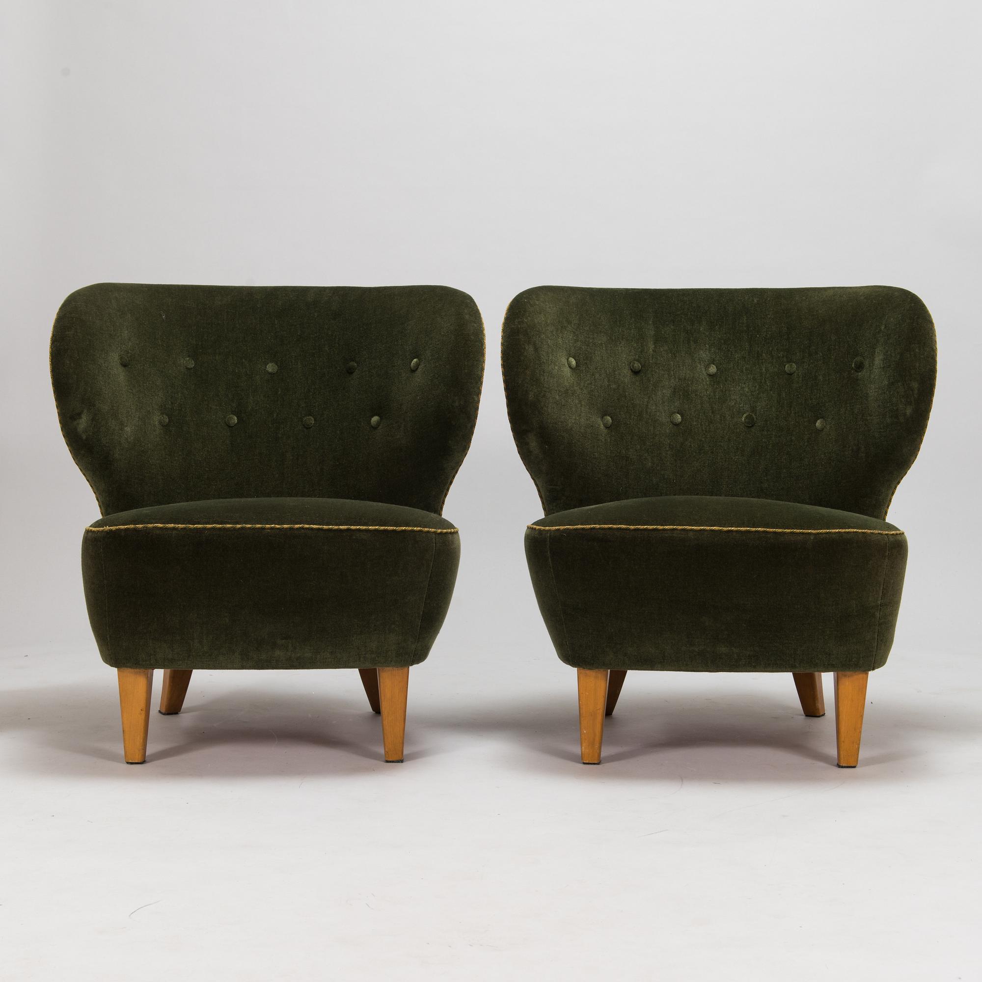 Fåtöljer, ett par, 1950-tal.