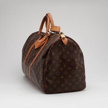 LOUIS VUITTON, a monogram canvas "Keepall 50" weekend bag.