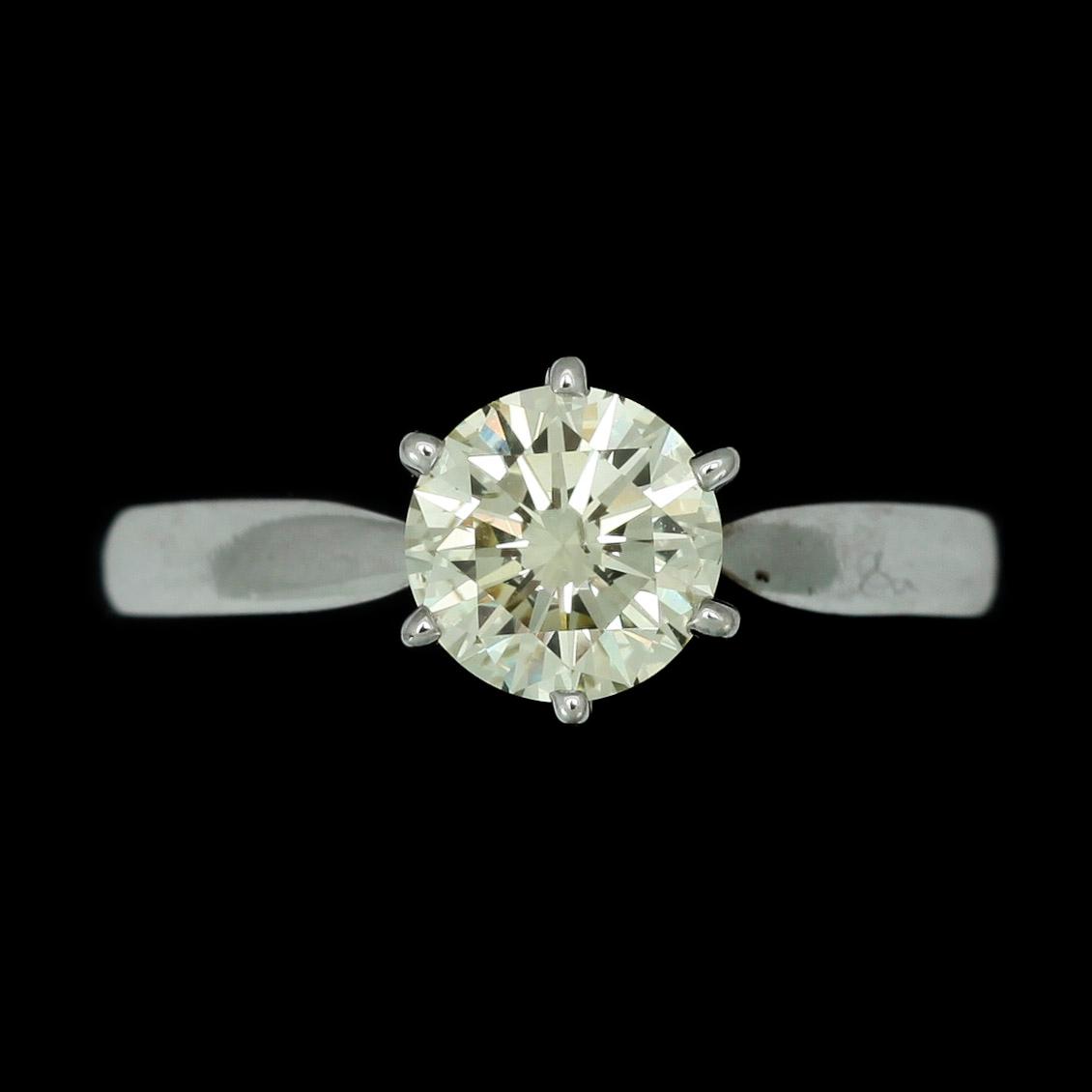 RING, 18k vitguld med briljantslipad diamant ca1,02ct. 2000-tal. Vikt 3,5g.