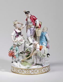 FIGURGRUPP, porslin. Meissen, 1800-tal.